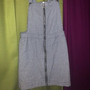 checkered overall dress